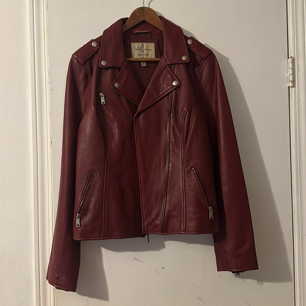 Wilsons Leather Burgundy Jacket Excellent Condition